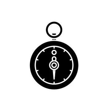 Stopwatch black icon, vector sign on isolated background. Stopwatch concept Stock Illustration