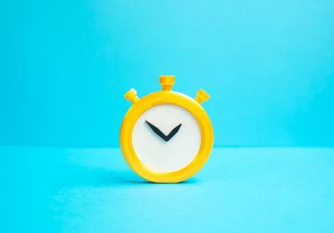 Stopwatch on a blue background. Concept of time and countdown. Deadlines an.. Foto stock