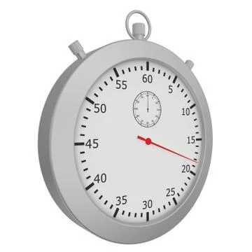 Stopwatch with button isolated on white background Stock-Illustration