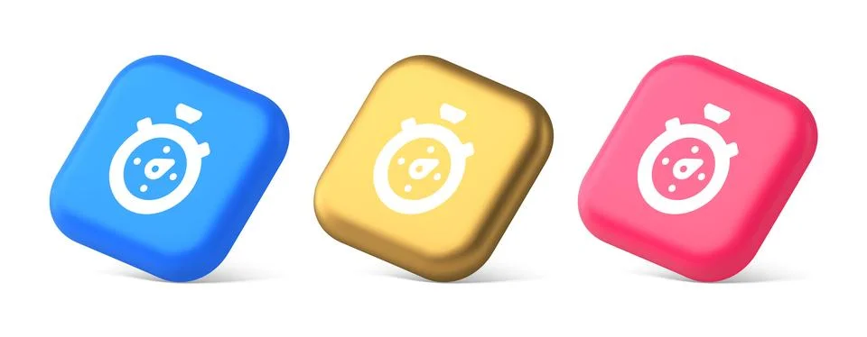 Stopwatch button timer speed time counting accuracy measure application panel Illustrazione stock