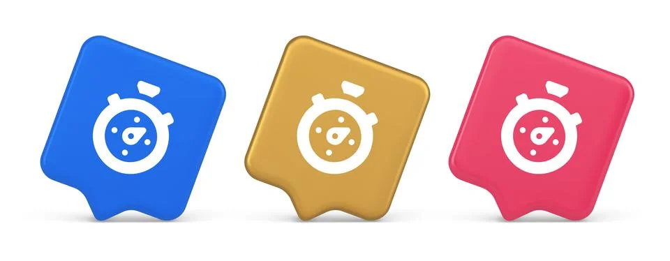 Stopwatch button timer speed time counting application panel interface 3d r.. Stock Illustration