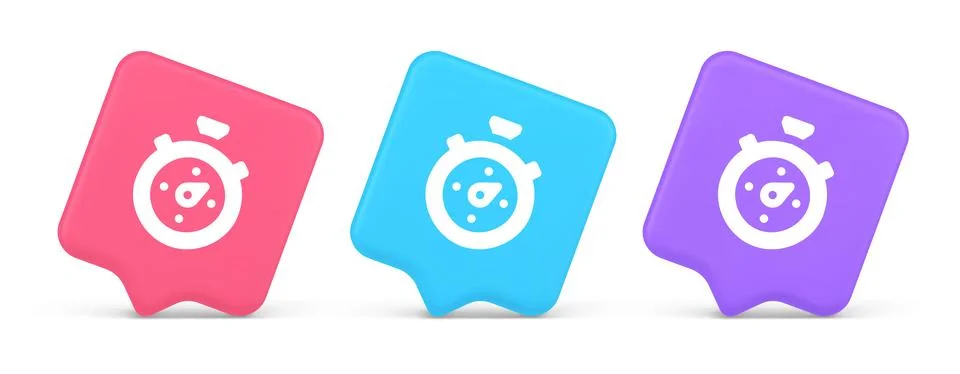 Stopwatch button timer speed time counting application panel interface 3d r.. Stock Illustration