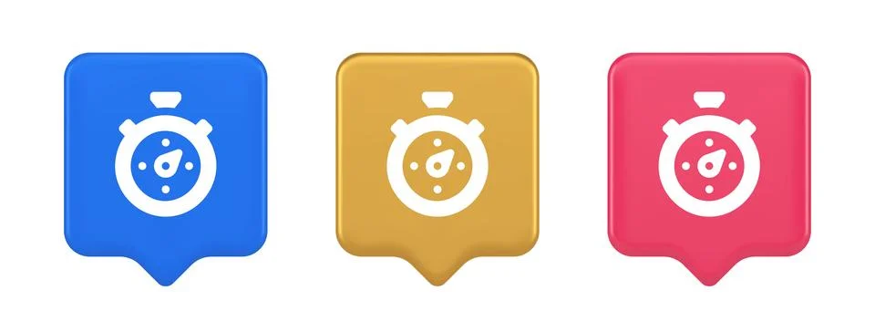 Stopwatch button timer speed time counting accuracy measure application panel Stock Illustration