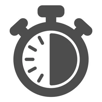 Stopwatch with buttons, 30 seconds, timer, chronometer solid icon, time concept Illustrazione stock