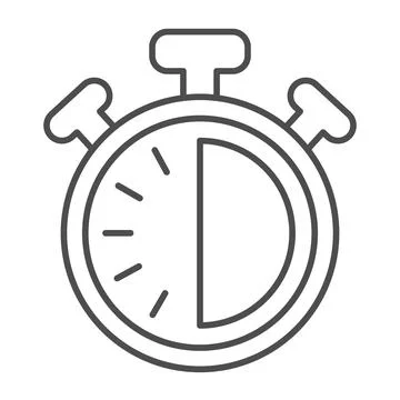 Stopwatch with buttons, 30 seconds, timer, chronometer thin line icon, time Stock Illustration