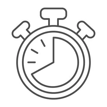 Stopwatch with buttons, 40 seconds, timer, chronometer thin line icon, time 스톡 일러스트