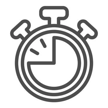 Stopwatch with buttons, 45 seconds, timer, chronometer line icon, time concept Illustrazione stock