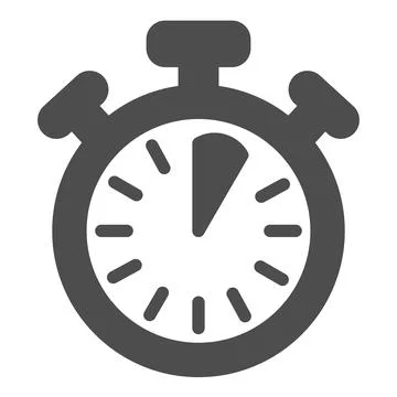 Stopwatch with buttons, 5 seconds, timer, chronometer solid icon, time concept Stock Illustration