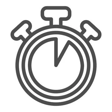 Stopwatch with buttons, 5 seconds, timer, chronometer line icon, time concept 스톡 일러스트