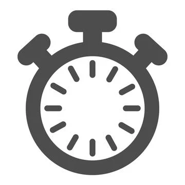 Stopwatch with buttons and dial without hands, timer solid icon, time concept Stock Illustration