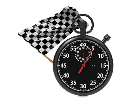 Stopwatch with checkered flag. Stock Illustration