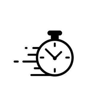 Stopwatch, chronometer, time, clock icon in black simple design on an isolate Stock Illustration