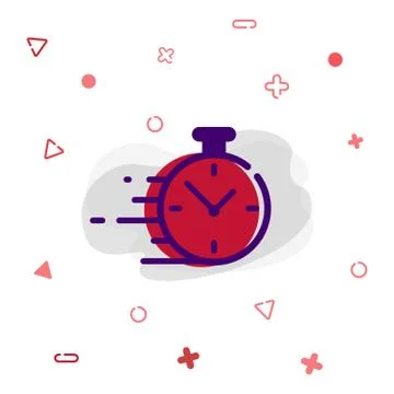Stopwatch, chronometer, time, clock icon in simple design on an isolated whit Stock Illustration