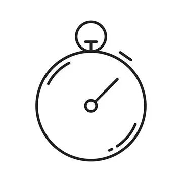 Stopwatch clock timer, chronometer outline icon 스톡 일러스트