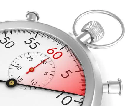 Stopwatch close up 3d illustration Stock Illustration