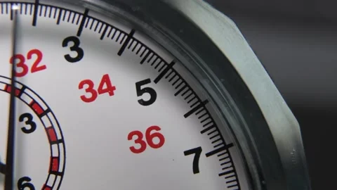 Stopwatch close up black dark background concept value of time Video stock 202111464