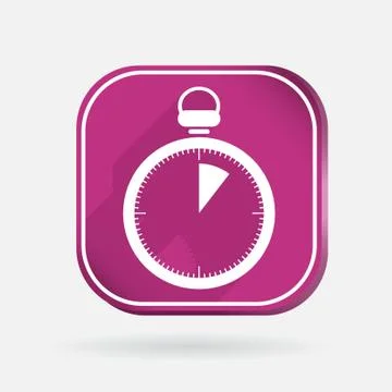 Stopwatch.  color square icon Stock Illustration