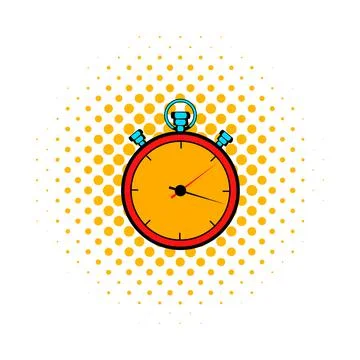 Stopwatch comics icon Stock Illustration
