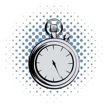 Stopwatch comics icon Stock Illustration