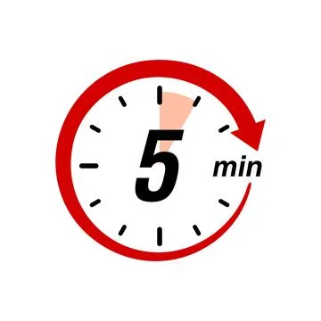 Stopwatch Counting Down to Minutes with Arrow Stock Illustration