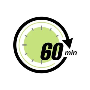 Stopwatch Counting Down to Minutes with Arrow Stock Illustration
