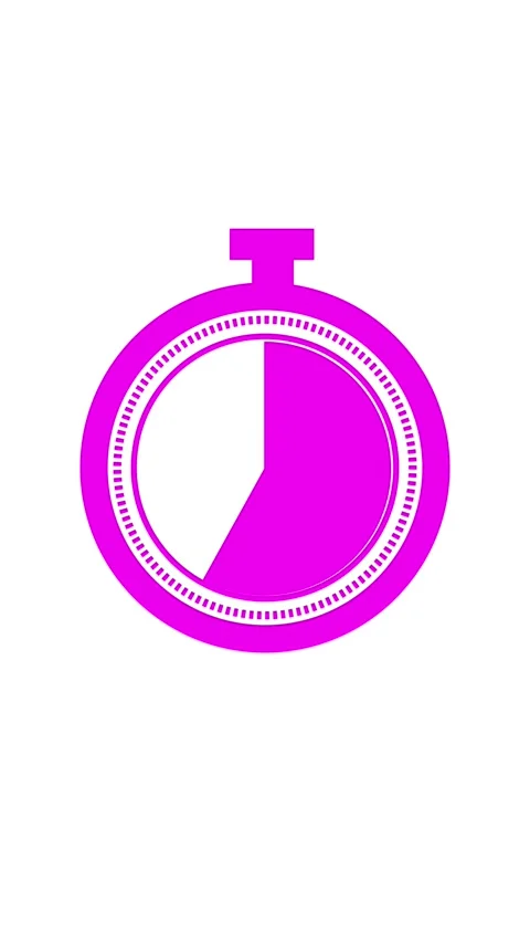 Stopwatch counting down sixty second timer animation with magenta color pal.. Stock Footage 331811616