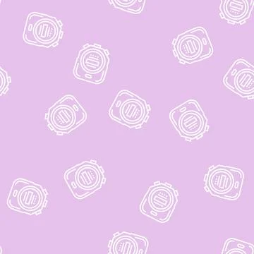 Stopwatch device line seamless pattern Illustrazione stock