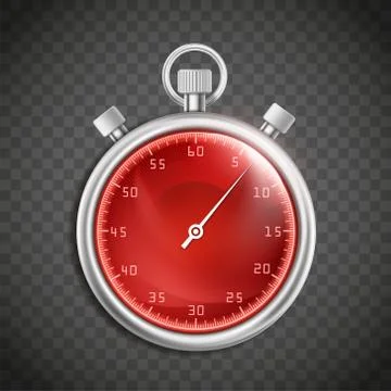 Stopwatch with a digital luminous screen and a dial. Stock Illustration