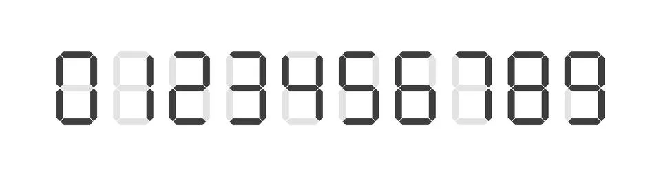 Stopwatch digital timer. Countdown clock and digital numbers. Stock Illustration