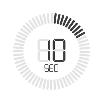 Stopwatch digital timer. Countdown clock and digital numbers. Illustrazione stock