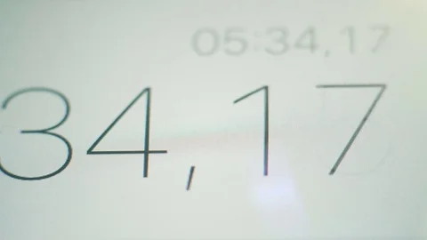 Stopwatch Digits on the Screen Stock Footage 71446880