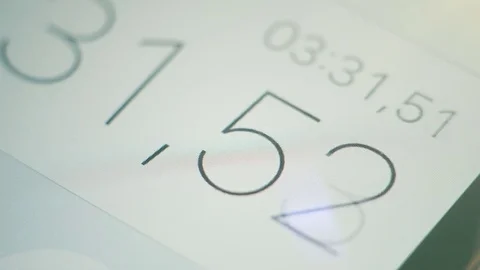Stopwatch Digits on the Screen Stock Footage 71491078
