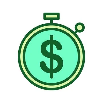 Stopwatch With Dollar Icon Stock Illustration