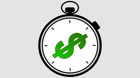 Stopwatch With Dollar Symbol Rotating Stock Footage 45842232