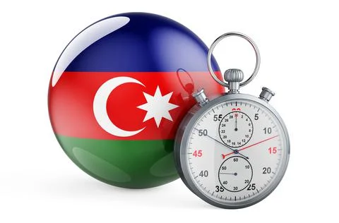 Stopwatch with flag of Azerbaijan, 3D rendering Illustrazione stock