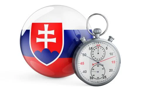 Stopwatch with flag of Slovakia, 3D rendering 스톡 일러스트