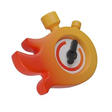 Stopwatch with flame, 3d rendered illustration Illustrazione stock