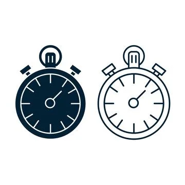 Stopwatch flat and line icon. Isolated vector illustration. Stock Illustration
