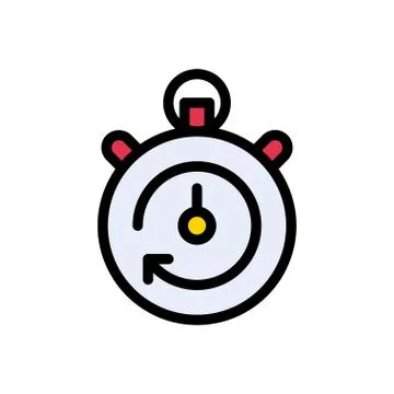 Stopwatch flat color icon Stock Illustration
