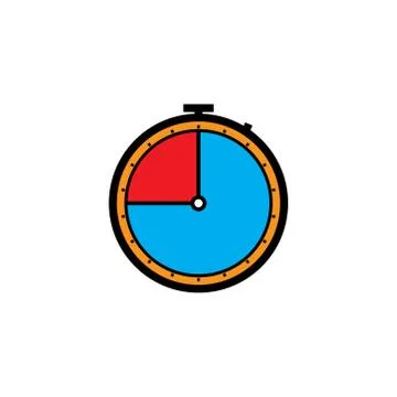 Stopwatch flat icon. Design template vector Stock-Illustration