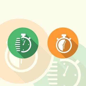 Stopwatch flat icon Stock Illustration