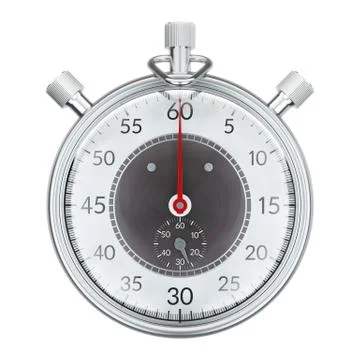 Stopwatch.  front view. Stock Illustration