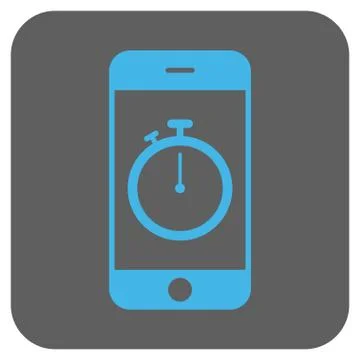 Stopwatch Gadget Rounded Square Vector Icon Stock Illustration