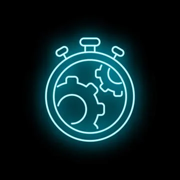 Stopwatch with gears icon symbolizing time management efficiency Stock Illustration
