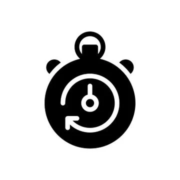 Stopwatch glyph flat icon Stock Illustration