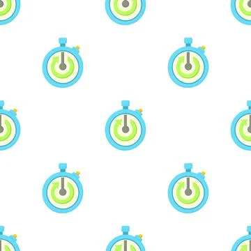 Stopwatch with green arrow pattern seamless vector Stock Illustration