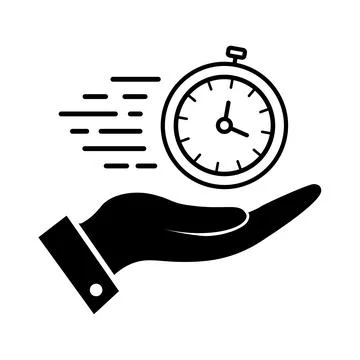Stopwatch in hand icon Stock Illustration
