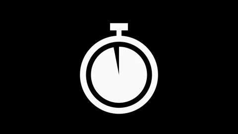 Stopwatch icon animation on a black background Stock Footage 310121554