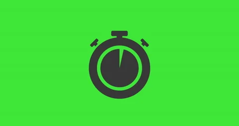 Stopwatch icon animation. Chroma key. Countdown time video Stock Footage 154739092