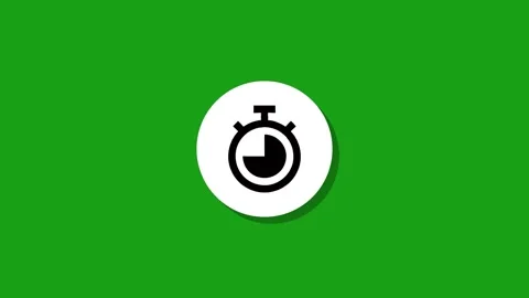 Stopwatch icon animation on green screen background representing time passi.. Stock Footage 327762603
